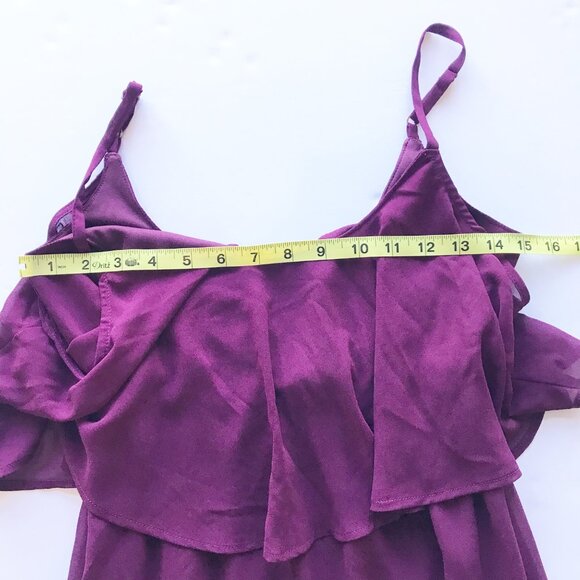 SHOW ME YOUR MUMU Caitlin Ruffle Maxi Bridesmaid Dress Burgundy Womens X-Small - Picture 8 of 8